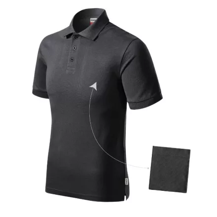 mlf_R20EG15 Resist Heavy Polo galléros póló férfi ébenszürke 94 (brand label) L