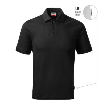 mlf_R20LB13 Resist Heavy Polo galléros póló férfi fekete 01 (brand label) S