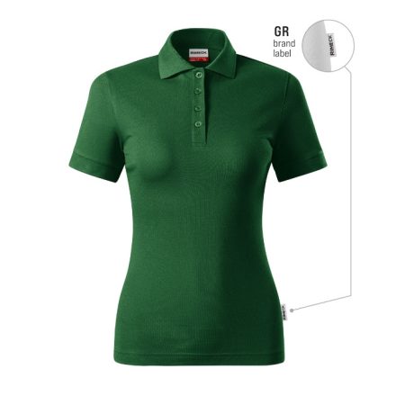 mlf_R21GR12 Resist Heavy Polo galléros póló női üvegzöld 06 (brand label) XS
