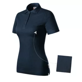   mlf_R21LN12 Resist Heavy Polo galléros póló női tengerészkék 02 (brand label) XS