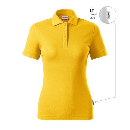 mlf_R21LY12 Resist Heavy Polo galléros póló női sárga 04 (brand label) XS