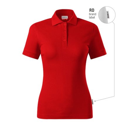 mlf_R21RD12 Resist Heavy Polo galléros póló női piros 07 (brand label) XS