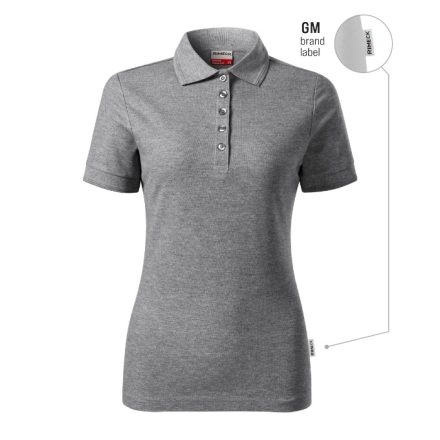 mlf_R23GM12 Reserve galléros póló női sötétszürke melírozott 12 (brand label) XS