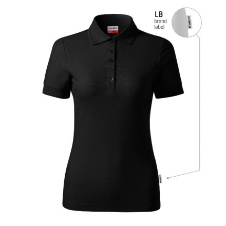 mlf_R23LB13 Reserve galléros póló női fekete 01 (brand label) S