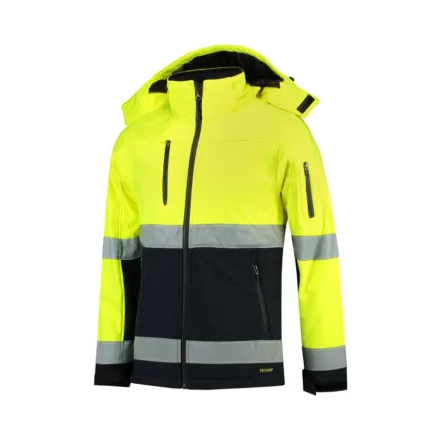 mlf_T529719 Bi-color EN ISO 20471 Softshell softshell kabát unisex fluoreszkáló sárga 4XL
