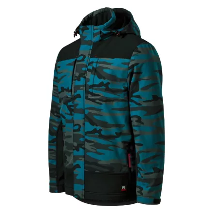 mlf_W56C117 Vertex Camo téli softshell kabát férfi camouflage petrol 2XL