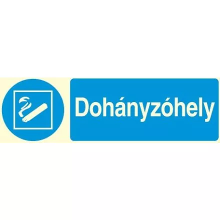 Dohányzóhely, után világítós öntapadós tábla