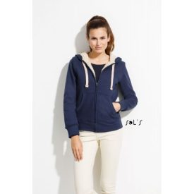   SOL'S SHERPA (SO00584) uniszex pulóver poliészter/pamut oldalvarrott karcsúsított zsebes végig zipzáras kapucnis bélelt, Poliészter/Pamut