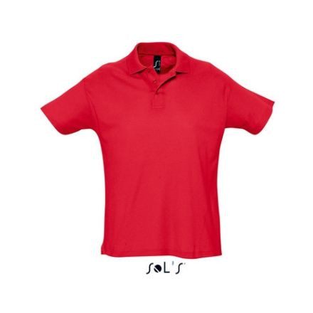 so11342re-s, SOL'S SUMMER II (SO11342) rövid ujjú férfi galléros póló, fésült pamut oldalvarrott,
