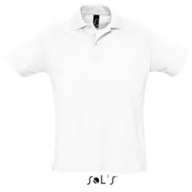   so11342wh-xl, SOL'S SUMMER II (SO11342) rövid ujjú férfi galléros póló, fésült pamut