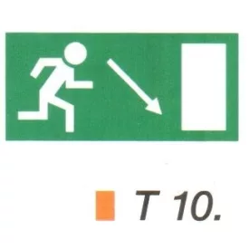 Menekülési út a lépcsőn lefelé, jobbra t 10