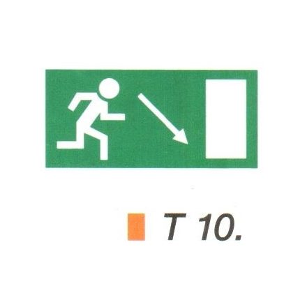 Menekülési út a lépcsőn lefelé, jobbra t 10