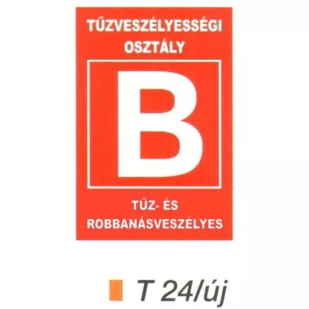 Tüzveszélyességi osztály "B" piktogram t 24/új