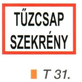 Tüzcsap szekrény helyét jelölö tábla t 31.