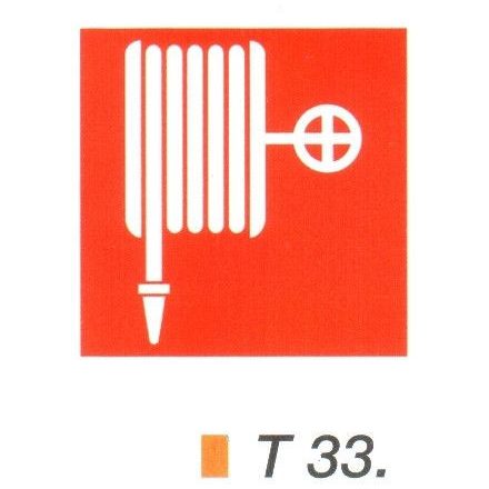 Tüzivíz tömlö helyét jelölö tábla t 33.