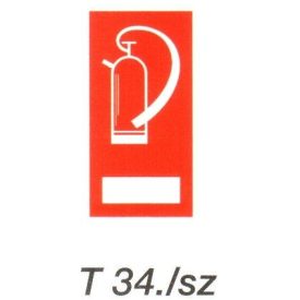 Tüzoltó készülék helyét jelölö tábla t 34./sz