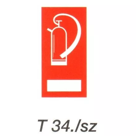 Tüzoltó készülék helyét jelölö tábla t 34./sz