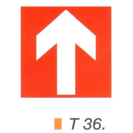 Iránymutató nyíl (piros) tábla t 36.