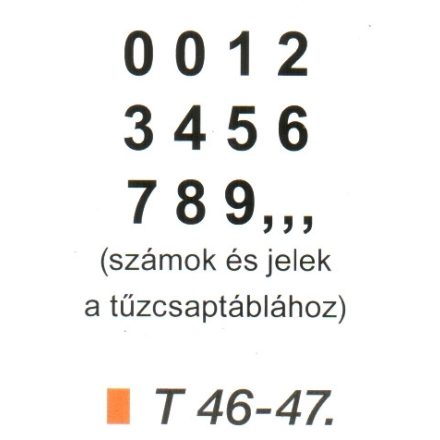 Tüzcsap számok ívben (2,6 cm) t 46