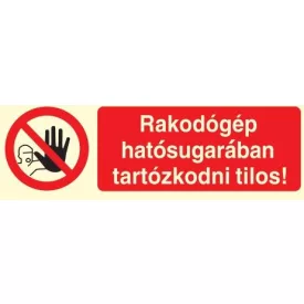   Rakodógép hatósugarában tartózkodni tilos!, TIT003 után világítós öntapadós