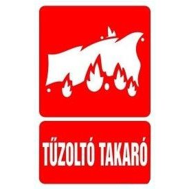   Tűzoltó takaró helyét jelölő, után világító tűzvédelmi öntapadós tábla