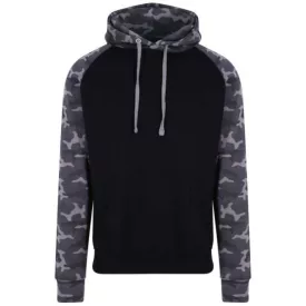 utt_awjh009sbl-blc-s Just Hoods AWJH009 BASEBALL HOODIE S