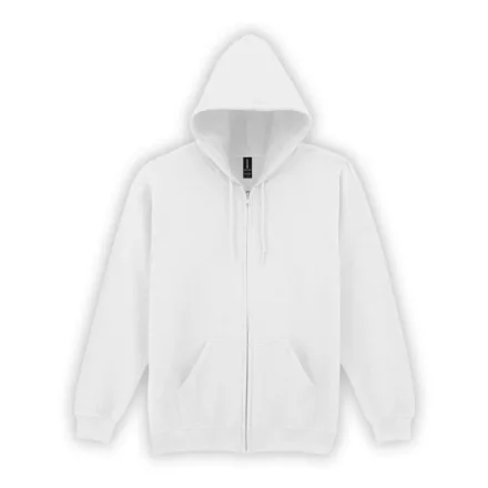 utt_gi18600wh-m Gildan GI18600 HEAVY BLEND™ ADULT FULL ZIP HOODED SWEATSHIRT M