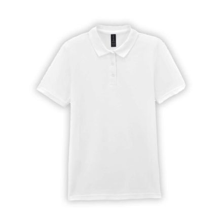 utt_gil64800-b3wh-l Gildan GIL64800-B3 SOFTSTYLE® LADIES' DOUBLE PIQUÉ POLO WITH 3 COLOUR-MATCHED BUTTONS L