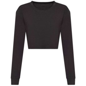 utt_jt016hbl-xs Just Ts JT016 WOMEN'S L/S CROPPED T XS