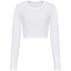 utt_jt016sowh-xl Just Ts JT016 WOMEN'S L/S CROPPED T XL