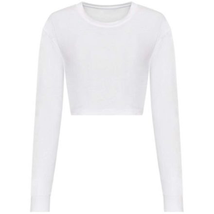 utt_jt016sowh-xl Just Ts JT016 WOMEN'S L/S CROPPED T XL