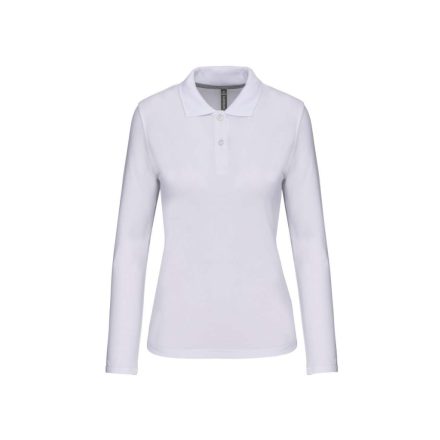 utt_ka244wh-l Kariban KA244 LADIES' LONG-SLEEVED POLO SHIRT L