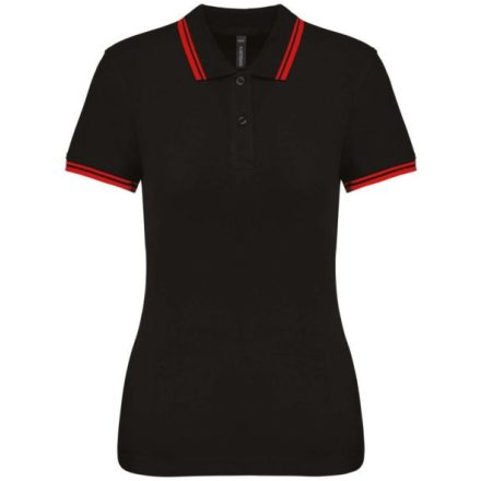 utt_ka273bl-re-m Kariban KA273 LADIE'S 2 STRIPED SHORT SLEEVED POLOSHIRT M