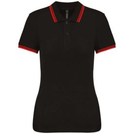   utt_ka273bl-re-xs Kariban KA273 LADIE'S 2 STRIPED SHORT SLEEVED POLOSHIRT XS