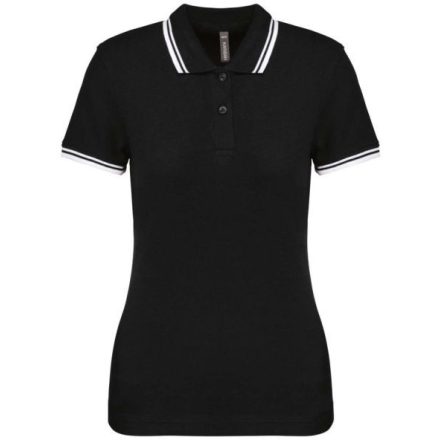 utt_ka273bl-wh-xl Kariban KA273 LADIE'S 2 STRIPED SHORT SLEEVED POLOSHIRT XL