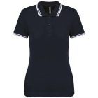 utt_ka273nv-wh-xs Kariban KA273 LADIE'S 2 STRIPED SHORT SLEEVED POLOSHIRT XS