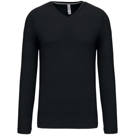 utt_ka358bl-2xl Kariban KA358 FÉRFI HOSSZÚ UJJÚ V-NYAKÚ PÓLÓ 2XL