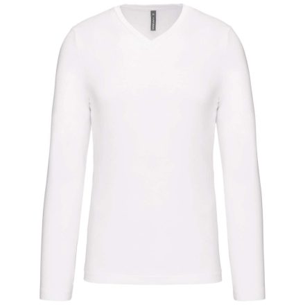 utt_ka358wh-xl Kariban KA358 FÉRFI HOSSZÚ UJJÚ V-NYAKÚ PÓLÓ XL