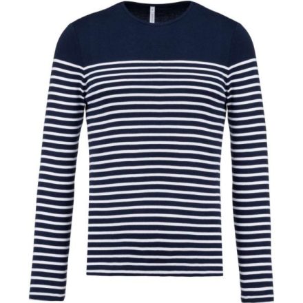 utt_ka366stnv-wh-xl Kariban KA366 FÉRFI HOSSZÚ UJJÚ BRETON CSÍKOS FELSŐ XL