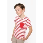 utt_ka379swh-re-12-14 Kariban KA379 KIDS' STRIPED SHORT SLEEVE SAILOR T-SHIRT WITH POCKET 12/14