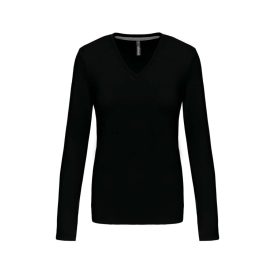   utt_ka382bl-2xl Kariban KA382 NŐI HOSSZÚ UJJÚ V-NYAKÚ PÓLÓ 2XL