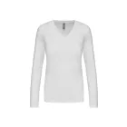 utt_ka382wh-2xl Kariban KA382 NŐI HOSSZÚ UJJÚ V-NYAKÚ PÓLÓ 2XL