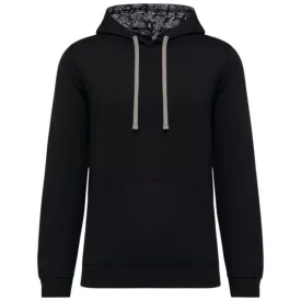   utt_ka4013bl-ms-xs Kariban KA4013 UNISEX CONTRAST PATTERNED HOODED SWEATSHIRT XS