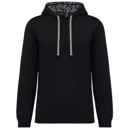 utt_ka4013bl-ms-xs Kariban KA4013 UNISEX CONTRAST PATTERNED HOODED SWEATSHIRT XS