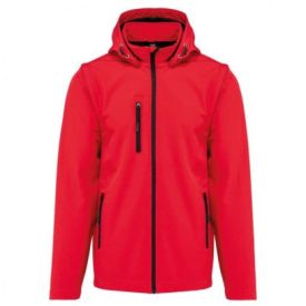   utt_ka422re-s Kariban KA422 UNISEX 3-LAYER SOFTSHELL HOODED JACKET WITH REMOVABLE SLEEVES S