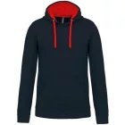 utt_ka446nv-re-s Kariban KA446 MEN'S CONTRAST HOODED SWEATSHIRT S