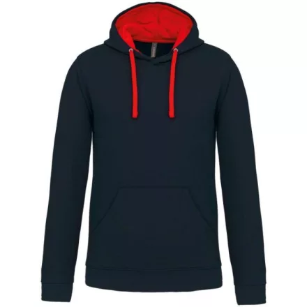 utt_ka446nv-re-s Kariban KA446 MEN'S CONTRAST HOODED SWEATSHIRT S