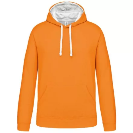 utt_ka446or-wh-s Kariban KA446 MEN'S CONTRAST HOODED SWEATSHIRT S