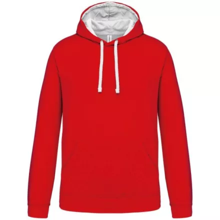 utt_ka446re-wh-3xl Kariban KA446 MEN'S CONTRAST HOODED SWEATSHIRT 3XL