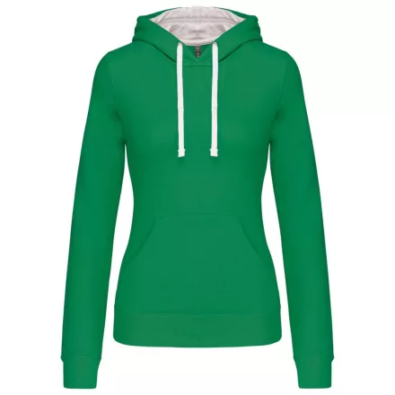 utt_ka465lkg-wh-xs Kariban KA465 LADIES’ CONTRAST HOODED SWEATSHIRT XS